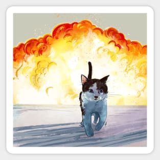 Cool Cats don't look at explosions Sticker